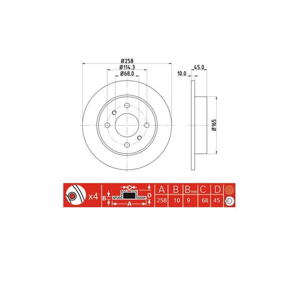 IOTO 10409-30303 Fren Diski Arka 258 Mm. Primera 1996-1999 Almera 2000- 