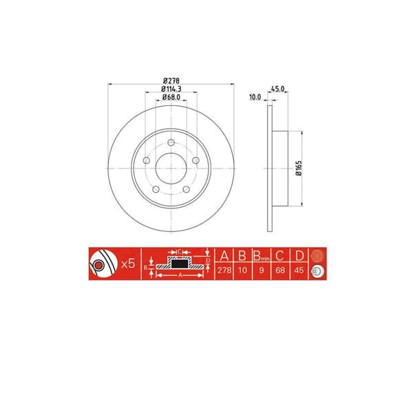 IOTO 10409-30305 Fren Diski Arka 278 Mm. Primera 2002- Almera 2000- 