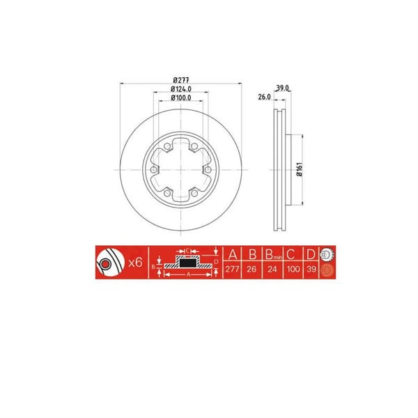 IOTO 10410-30301 Fren Diski Ön 277 Mm. Pıck-Up D21/D22 4Wd 1987-2002 Terrano II 1996- 