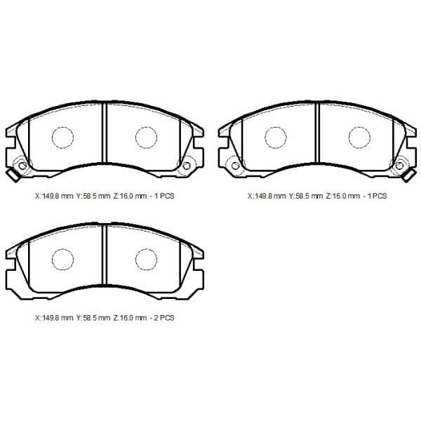 IOTO 10601-30202 Fren Balata Takımı Ön Şimli L200 2.4/2.5 1996-1999 Pajero 1991-1999 Outlander 2003-