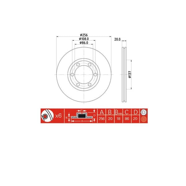 IOTO 10803-30301 Fren Diski Ön 256 Mm. E2200 1986- Besta 1990- 