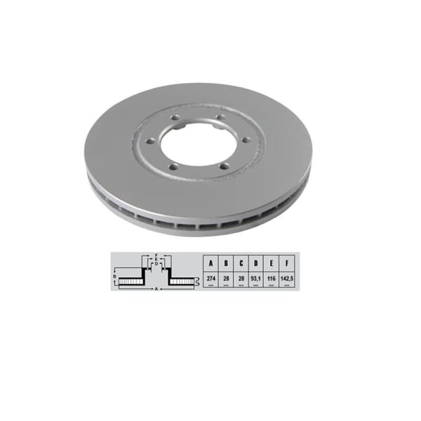 IOTO 10804-30301 Fren Diski Ön 274 Mm. B2500 1996-