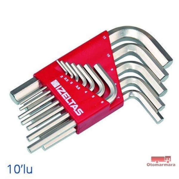 İZELTAŞ I4900003110 10'Lu Allen Anahtar Takımı Kısa 