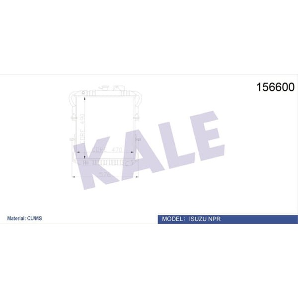 KALE OTO Radyatör 0001034PS Su Radyatörü Isuzu Npr 4 Sıra Ps Bakır 