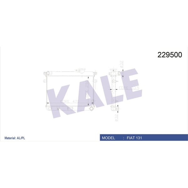 KALE OTO Radyatör 0102161PA Su Radyatörü Murat 131 SLX 1 Sıra Cu - Pl Sıstem