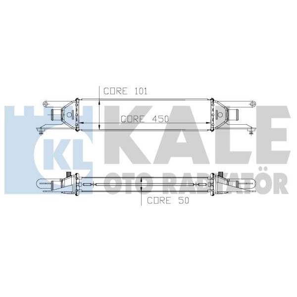 KALE OTO Radyatör 010CAC040 Turbo Radyatörü Linea 07- 1.3 Mjtd 1.6 Mjtd 450X101X50