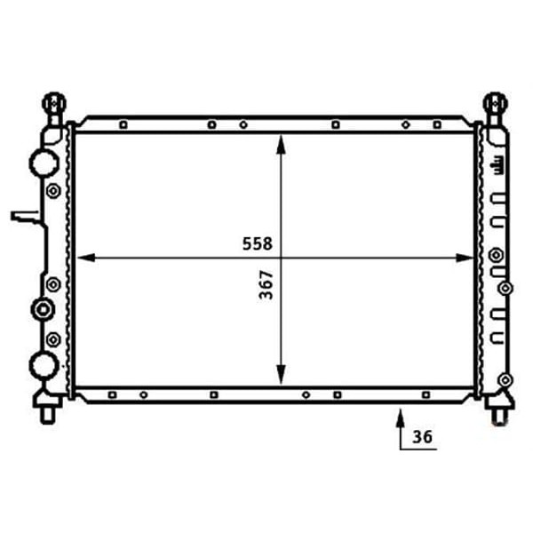 KALE OTO Radyatör 0115172PA Radyatör Tempra 2.0 I Ac - Klimasız - Mek 558×367×36 2 Sıra Cu - Pl Sıst 