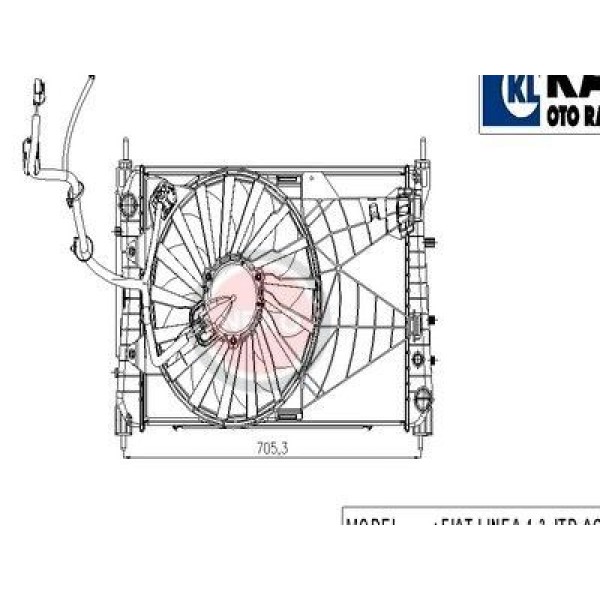 KALE OTO Radyatör 013504BFD Su Radyatörü Fanlı Linea 1.3 Jtd Klimalı Modül