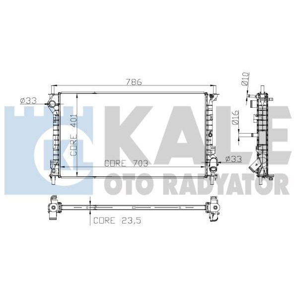 KALE OTO Radyatör 0222301AB Radyatör Ford Transit Connect V227 Nac 1 Sıra Alb Sıstem 