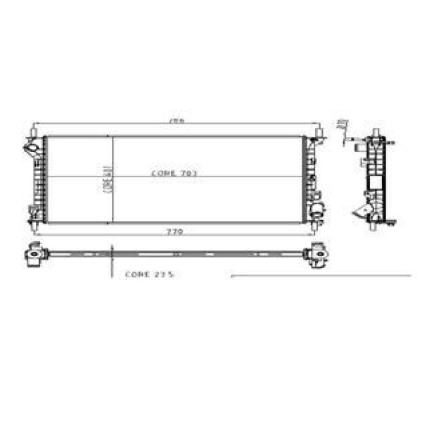 KALE OTO Radyatör 0223311AB Radyatör Ford Transit Connect V227 Ac 1 Sıra Alb Sıstem