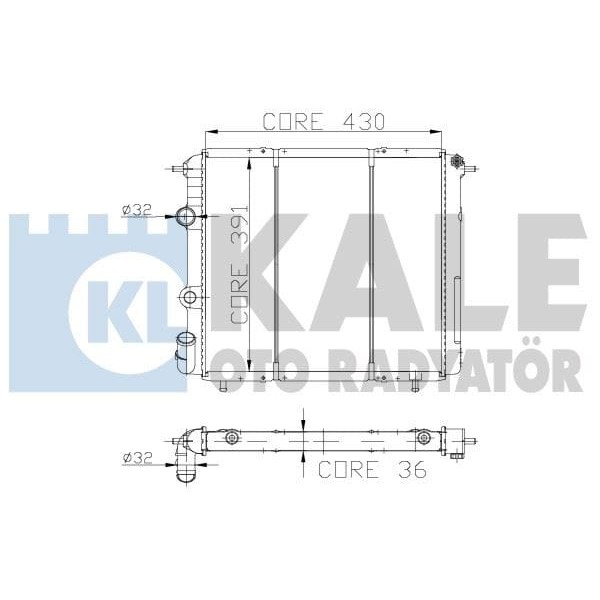 KALE OTO Radyatör 0508062PA Su Radyatörü R19 1.4 8V E7J 1.6 8V K7M 1.6Ie Ac 2 Sıra Cu Pl
