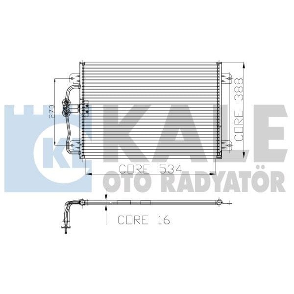 KALE OTO Radyatör 050ABC020 Klima Radyatörü Megane I 95- 545X391X16 