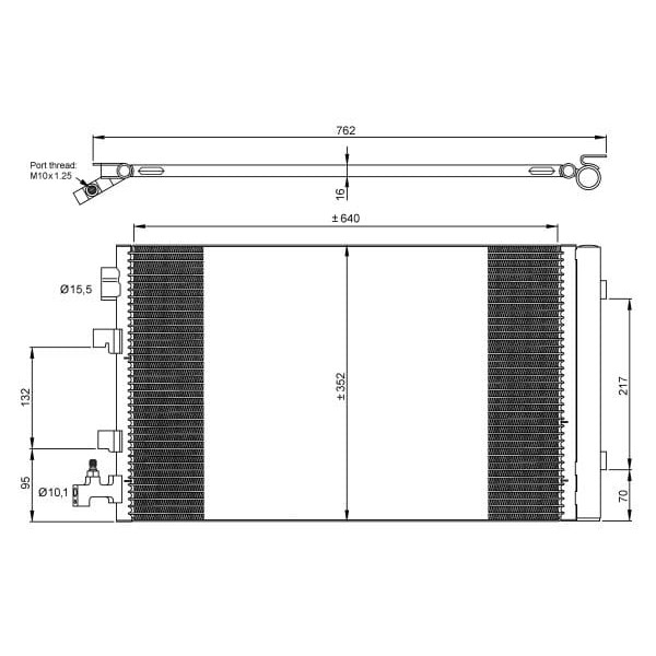 KALE OTO Radyatör 050ABC055 Klima Radyatörü Fluence I Sıra Alb Sıstem 08-10 Müsürsuz