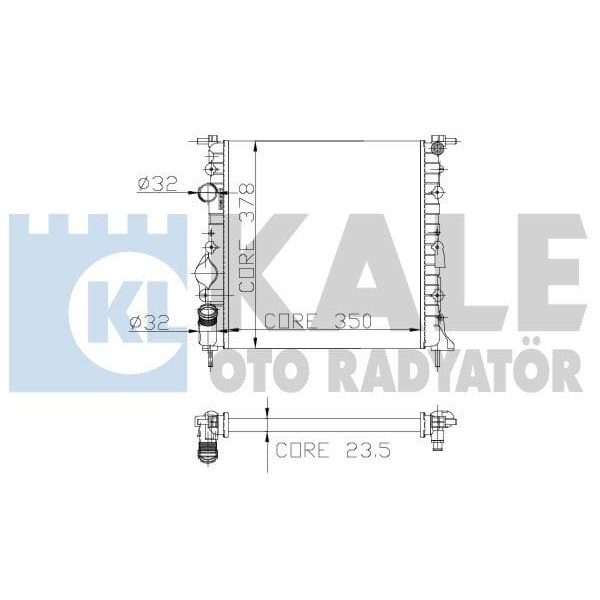 KALE OTO Radyatör 0544442AL Su Radyatörü CLIO II 98- 1.2 D7F 1.2 16V D4F Nac 2 Sıra Al-Pl 