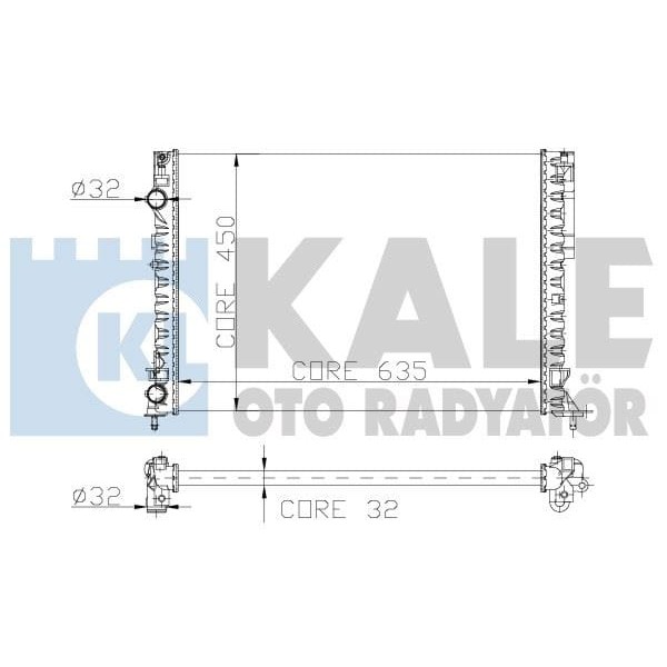 KALE OTO Radyatör 0550502AL Su Radyatörü Laguna I 95- 1.6 16V K4M 1.8İ 16V Ac 2.0 16V F4R 2 Sıra 635 