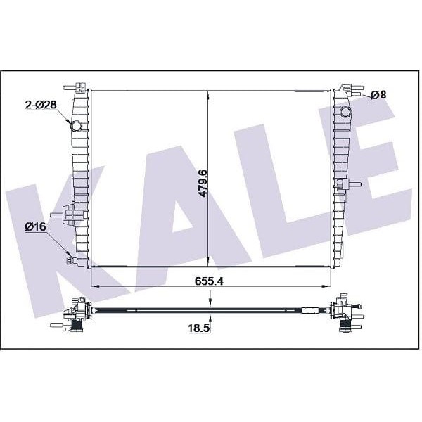 KALE OTO Radyatör 0559011AB Su Radyatörü Megane III 08- 1.6 16V Scenic 08- 1.6 16V Fluence 08- 1.6 1 