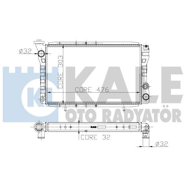 KALE OTO Radyatör 0560012AL Radyatör Dacia 1310 1.3 476×303×32