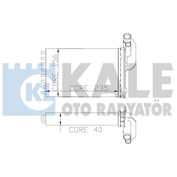 KALE OTO Radyatör 0583852AL Kalorifer Radyatörü R19 CLIO I 90-98 Megane I 95- 2 Sıra Cu Pl 234X157X4