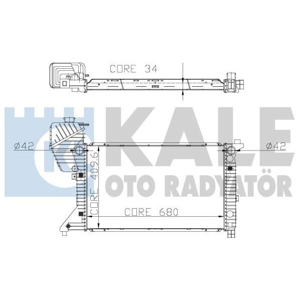KALE OTO Radyatör 0915021AB Su Radyatörü Sprinter 00- Mt 411 413 416 616 Cdı 680X409X40