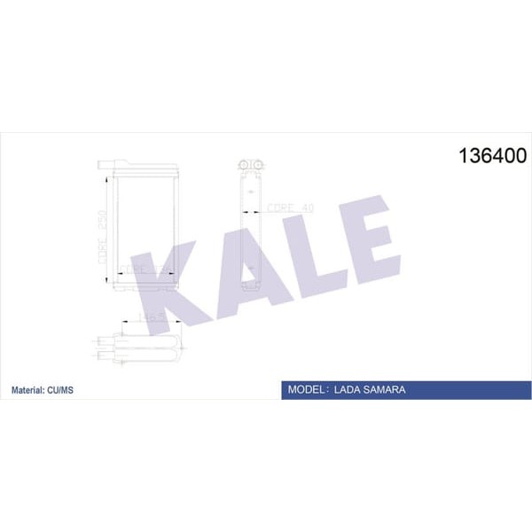 KALE OTO Radyatör 1681812PA Kalorifer Radyatörü Samara 1.5 2 Sıra Cu