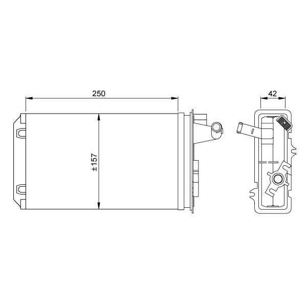 KALE OTO Radyatör 1781832AL Kalorifer Radyatörü Tempra Tipo / 145 94- 146 94- 155 92- Musluksuz 250X