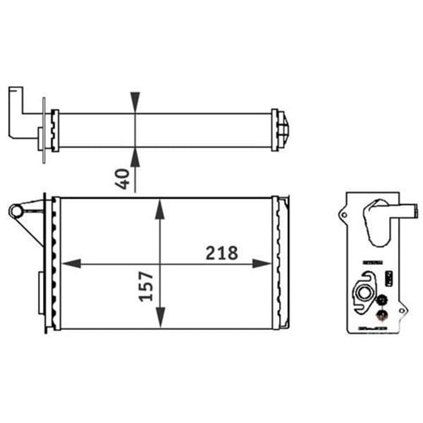 KALE OTO Radyatör 1783852AL Kalorifer Radyatörü Uno Musluksuz 218X157X40 