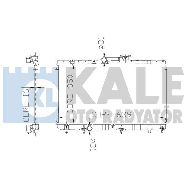 KALE OTO Radyatör 1801021PA Su Radyatörü Corolla 1.6 Yeni Model At 1 Sıra Cu Pl