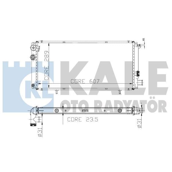 KALE OTO Radyatör 2004021AB Su Radyatörü 205 I II 1.0 1.4İ 1.6 1.9 Gtı 83-98 Ac Al Pl Brz