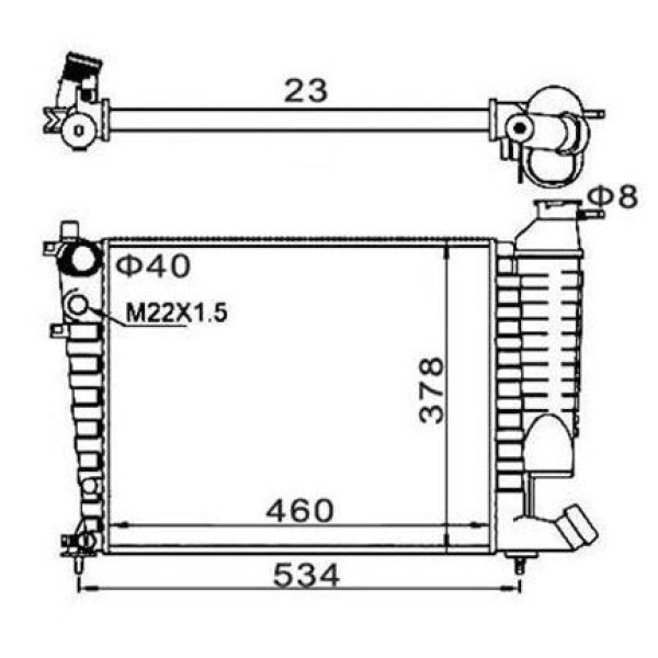 KALE OTO Radyatör 2009101PA Su Radyatörü 206 1.4 1.6 16V 1.4 2.0 HDI 98- 1 Sıra Cu - P Bakır 