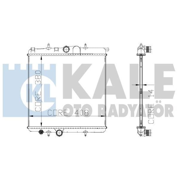 KALE OTO Radyatör 2010111PA Su Radyatörü 206 98- 1.6İ 1 Sıra Cu Pl