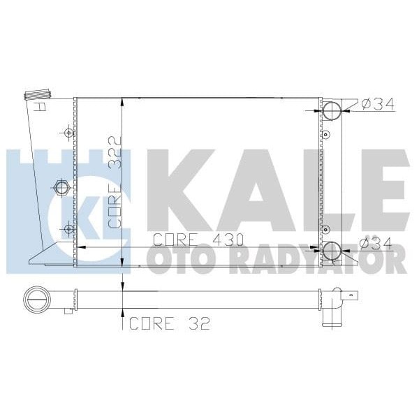 KALE OTO Radyatör 2020052AL Su Radyatörü Golf Jetta Scırocco 3 Sıra Al - Pl Alümınyum 