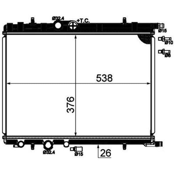 KALE OTO Radyatör 2032011AB Su Radyatörü 206 00-08 2.0 HDI Td 1 Sıra Alb
