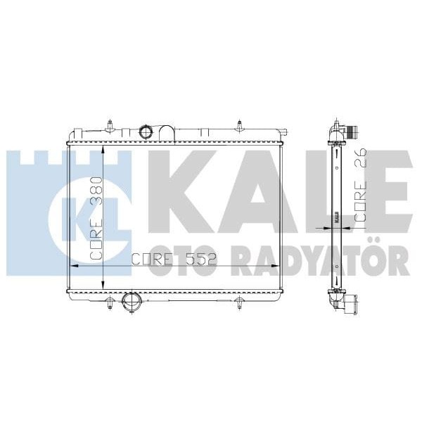 KALE OTO Radyatör 2034011AB Su Radyatörü 206 99- 2.0 16V 562.5X378.6X27