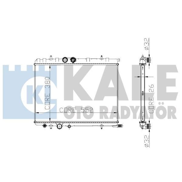 KALE OTO Radyatör 2040011AB Su Radyatörü 206 98- 206 - Te3 09- 307 00- 1.4 16V 1.6 16V 1.4 HDI 2.0 H