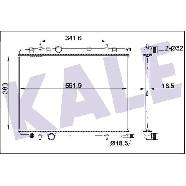 KALE OTO Radyatör 2044011AB Su Radyatörü 307 / Xsara C4 Berlingo 1.6 16V 1.4İ 8V 1 Sıra 380X538X26 