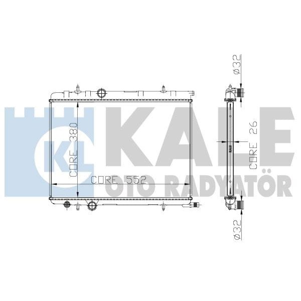 KALE OTO Radyatör 2045011AB Su Radyatörü 206 307 01- Partner 2003 Yeni Model / Xsara C4 2.0 HDI 1.9D 