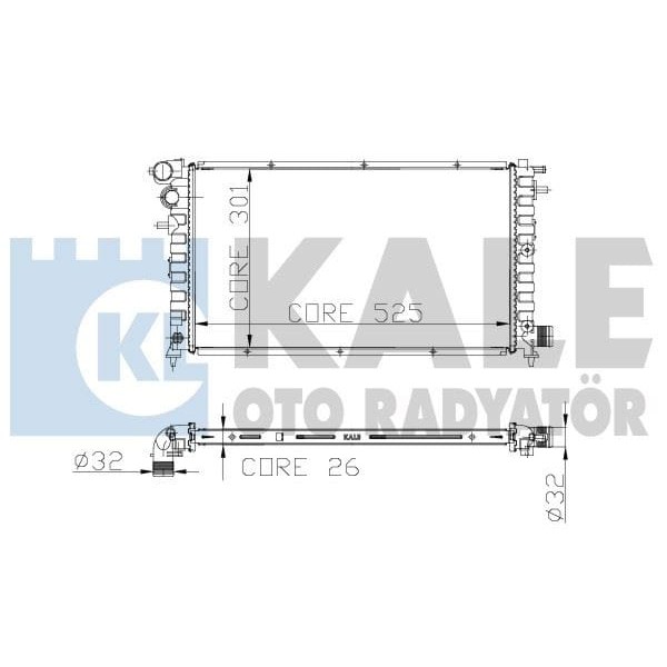 KALE OTO Radyatör 2046011AB Su Radyatörü 106 96- 1.5D Tud5 / Saxo 96- 1 Sıra Alb 529X286X24