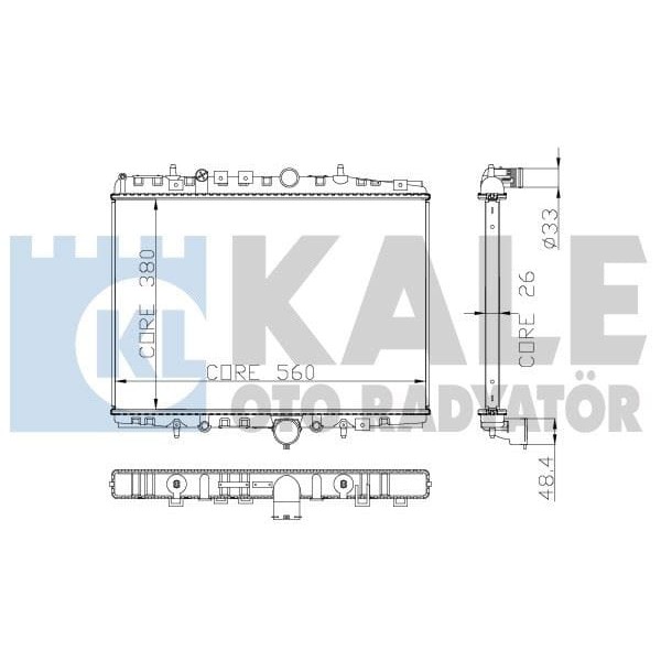 KALE OTO Radyatör 2056021AB Su Radyatörü C5 406 II 607 Al Pl Brz