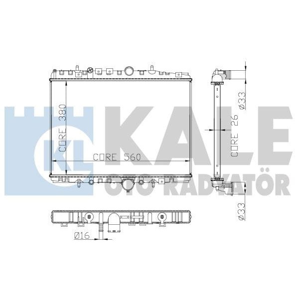KALE OTO Radyatör 2056031AB Su Radyatörü C5 406 II Al Pl Brz