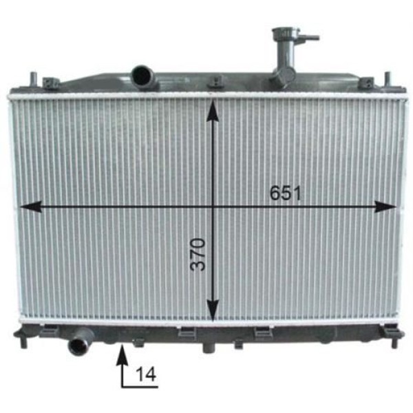 KALE OTO Radyatör 2406011AB Su Radyatörü Accent Era 07-11 1.4 16V 1.6 16V Mt 648X375X16