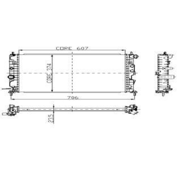 KALE OTO Radyatör 2501041AB Su Radyatörü Vectra B 95-02 1.6I 1.6 16V 2.0 16V 2.0 Td 2.2 16V At Ac 1 
