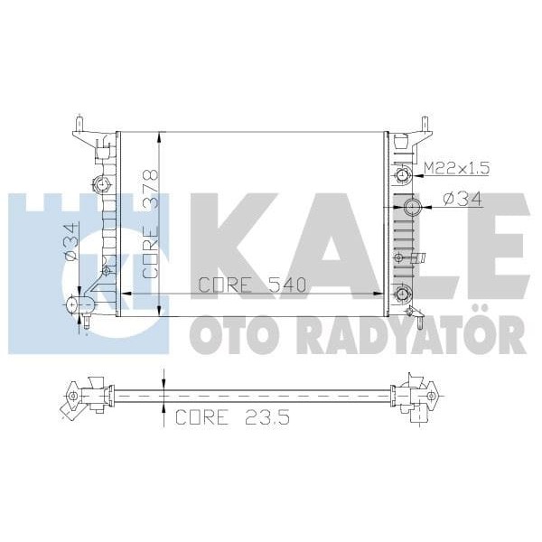KALE OTO Radyatör 2501062AL Su Radyatörü Vectra B 1.6 1.8 2.0 16V 95-03 1 Sıra Al - Pl Alümınyum 