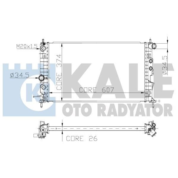 KALE OTO Radyatör 2501081AB Su Radyatörü Vectra B 2.5 V6 95-03 Ac Al Pl Brz