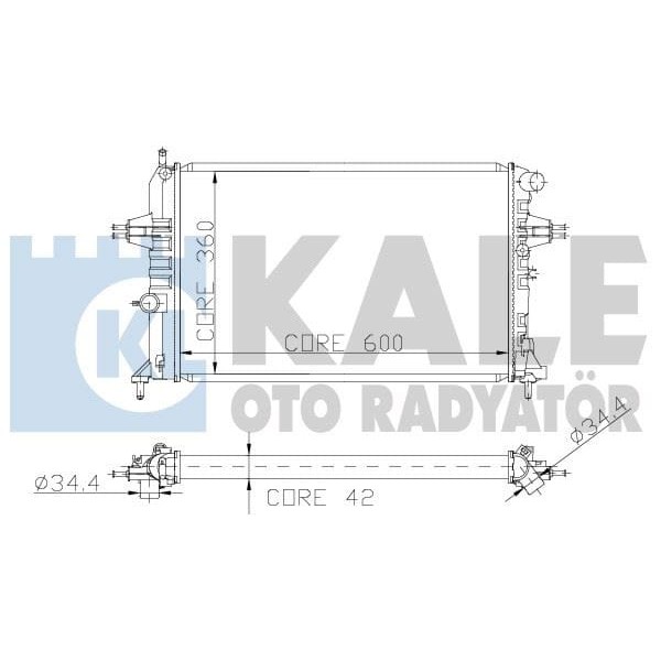 KALE OTO Radyatör 2503012AB Su Radyatörü Astra G 1.7Td 98-05 Ac Al Pl Brz