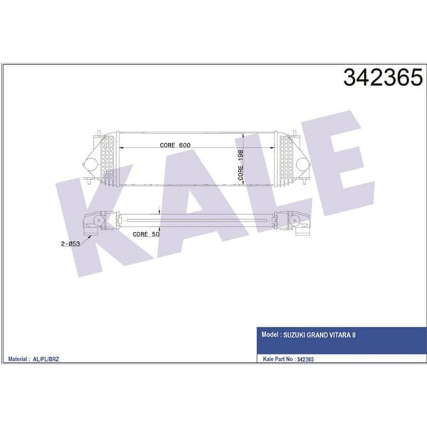 KALE OTO Radyatör 342365 Turbo Radyatörü Suzuki Grand Vitara Iı Al-Pl-Brz