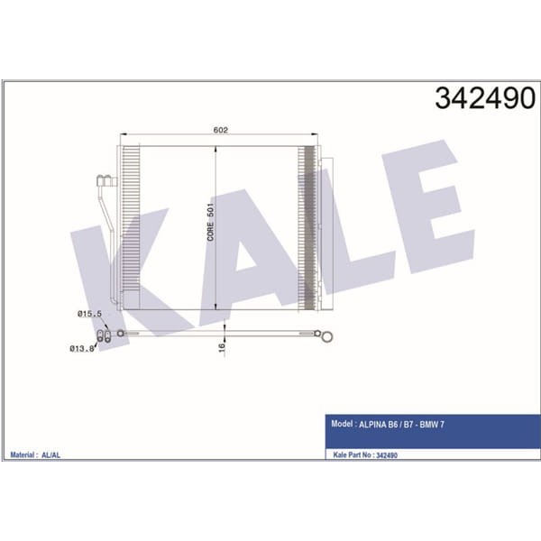 KALE OTO Radyatör 342490 Klima Radyatörü Bmw 7 B6 Coupe 750İ 750Li 760Li Hybrid 7 F01 F02
