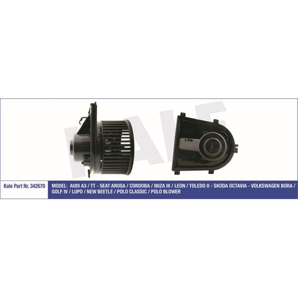 KALE OTO Radyatör 342670 Kalorifer Motoru Golf IV 98- Bora 99- Polo III 99- Lupo 98- Beetle 00- / A3