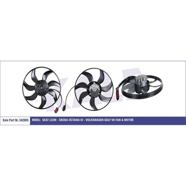 KALE OTO Radyatör 342805 Fan Motoru Golf VI 08- 1.2 Tsı 1.4 Fsı 1.6 TDI 2.0 TDI / A3 12- 1.8 Tfsı 44