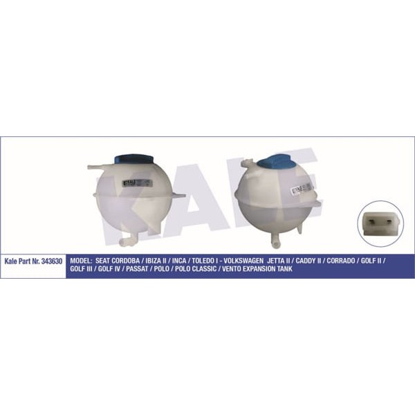 KALE RADYATÖR 343630 Radyatör Yedek Su Deposu Golf II III IV Polo Classıc Jetta II Passat Vento 