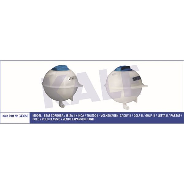 KALE RADYATÖR 343650 Radyatör Yedek Su Deposu Golf II III IV Polo Classıc Jetta II Passat Vento